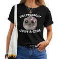 I'm Literally Just A Girl Sad Hamster Meme T-shirt Frauen