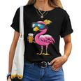Ski Flamingo With Beer Apres Ski Comic T-shirt Frauen