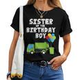 Garbage Truck Sister Birthday Boy Balloons Birthday Party Camiseta de mujer
