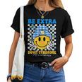 Groovy Be Extra Smile Face Down Syndrome Awareness Women Women T-shirt