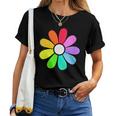 Hippie 70S 80S Retro Funky Flower Hippie Love Flower Cuello Camiseta de mujer