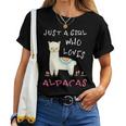 Just A Girl Who Loves Alpacas Alpacas Slogan T-shirt Frauen