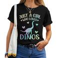 Just A Girl Who Loves Dinos La Chica De Los Dinosaurios Camiseta de mujer