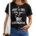 Lemur Camisa Just A Girl Who Loves Lemurs Madagascar Divertido Regalo Camiseta de mujer