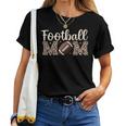 Leopard Football Mom Mama Football Player Women T-shirt