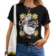 Mama Goose Retro Floral Vintage Silly Goose Mom Women T-shirt