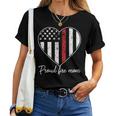 Proud Fire Mom Of A Firefighter Mother Heart Women T-shirt