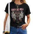 Rock And Roll Guitarraintage Rock Música Camiseta de mujer