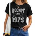 Rockin' Since 1975Intage Rock Music Fan 47 Cumpleaños Cuello Camiseta de mujer