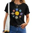 Sistema Solar Planetas Galaxia Niños Niñas Espacio Cuello Camiseta de mujer