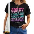 Sorry I Can't It's Competition Season Retro Cheer Mom Life Women T-shirt