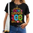 My Teacher Survived 100 Days Of Me Dab 100Th Days Of School Women T-shirt