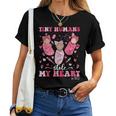Tiny Humans Stole My Heart Nicu Nurse Happy Valentine's Day Women T-shirt