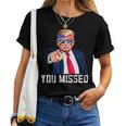 Trump You Missed Twice Bandana De La Bandera Estadounidense Trump 2024 Camiseta de mujer