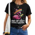 Women's And Up Goes The Luzie Flamingo Party Dancing Slogan With-Neck T-shirt Frauen