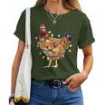 Chicken Santa Christmas Tree Chicken Camiseta de mujer