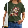 Deerintage Boho Christmas Winter Fawn Animal T-shirt Frauen