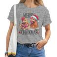 Merry Chickmas Chicken Christmas Jumper Christmas Farmer T-shirt Frauen