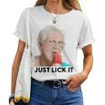 Grandma Just Lick It Grandma Licks Ice Meme Ice Lovers Summer T-shirt Frauen