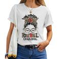 Leopard Messy Bun Grandma Life Football Grandma Women T-shirt