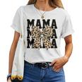 Mama Mom Coquette Bow Leopard Mom Mother's Day Women T-shirt