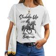 Saddle Up Buttercup Cowgirl Western Horse Riding Women T-shirt