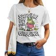 Sagging But Still Gagging Meme Frog Humor Girls Women T-shirt