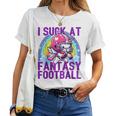 I Suck At Fantasy Football Unicorn Rainbow Loser Men Women T-shirt
