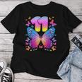 11Th Birthday Girl 11 Years Butterfly Number 11 T-shirt Frauen Lustige Geschenke