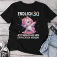 30Th Birthday Woman 30 Years Party Outfit Unicorn T-shirt Frauen Lustige Geschenke