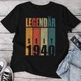 84Th Birthday Woman Man Legendary Since 1940 T-shirt Frauen Lustige Geschenke