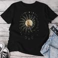 Boho Golden Sun & Moon Phase Illustration T-shirt Frauen Lustige Geschenke