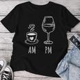 Am Coffee Pm Wine Drink Wine Loveino T-shirt Frauen Lustige Geschenke