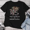 Facilement Distrait Par Les Dragons Et Les Livres Cadeau Amusant T-shirt femme Cadeaux drôles