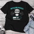 Installing Muscle Panda Weight Lifting Barbell Fitness T-shirt Frauen Lustige Geschenke