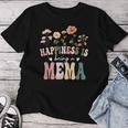 Happiness Is Being A Mema Floral Mema Mother's Day Women T-shirt Funny Gifts