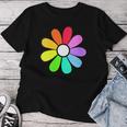 Hippie 70S 80S Retro Funky Flower Hippie Love Flower Cuello Camiseta de mujer Regalos divertidos