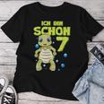 Ich Bin Schon 7 Years Boy Girl Birthday Turtle T-shirt Frauen Lustige Geschenke