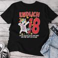 Ladies 18Th Birthday Unicorn Girl 18 Years Fun T-shirt Frauen Lustige Geschenke