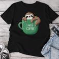 I Need Coffee Sloth Coffee Tired Sleeping T-shirt Frauen Lustige Geschenke