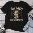 No Tags No Restarts Cowboy Western Country Fan Line Dance Cuello Camiseta de mujer Regalos divertidos