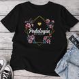 Podologin With Heart Flowers Thank You Farewell Needs Podiatry T-shirt Frauen Lustige Geschenke