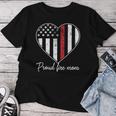 Proud Fire Mom Of A Firefighter Mother Heart Women T-shirt Funny Gifts