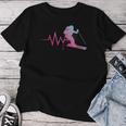 Skilfahrerin Herzschlag Ski Girls Ski Helmet Skiing T-shirt Frauen Lustige Geschenke