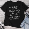 Vorsichtor Dem Frauchen Der Hund Ist Harmlos Gassi Women's T-shirt Frauen Lustige Geschenke