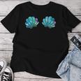 Women's Purple Turquoise Mermaid Shell T-shirt Frauen Lustige Geschenke