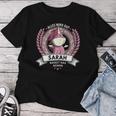 Women's Sarah Name First Name Unicorn Saying Birthday T-shirt Frauen Lustige Geschenke