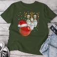 Bowling Christmas Bowling Santa Hat Christmas Lights T-shirt Frauen Lustige Geschenke