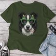 Christmas Tree Sunglasses Border Collie Christmas Women T-shirt Frauen Lustige Geschenke