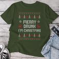 Ugly Christmas Drinking Merry Drunk I'm Christma T-shirt Frauen Lustige Geschenke